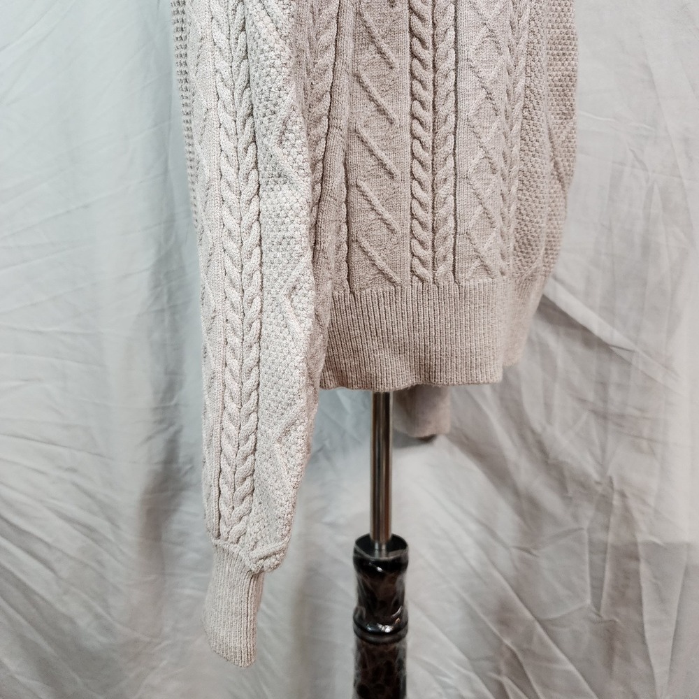 New! CYRUS Size XL Beige Soft & Cozy‎ Rayon Blend Cable Knit Crew Neck Sweater - Picture 6 of 10